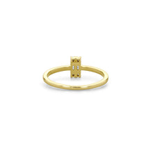 Load image into Gallery viewer, 14k Solid Gold Genuine Natural Diamond Baguette and Round Vertical Rectangle Ring for Women in White Yellow or Rose Gold