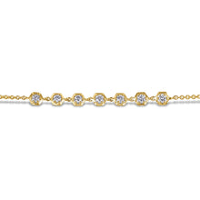 Load image into Gallery viewer, 14k Gold Genuine Diamond Bezel Dainty Delicate Stacking Layering Hand Chain Bracelet for Women in White Yellow or Rose Gold