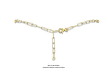 Load image into Gallery viewer, 18k Solid Gold Genuine Diamond Tennis Choker Necklace W/ Adjustable Length Chain for Women White Yellow Rose Gold