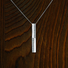 Load image into Gallery viewer, 14k Gold and Genuine Pave Diamond North-South Checkerboard Bar Necklace w/ High Quality Diamonds for Women