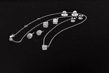 Load image into Gallery viewer, 18k White Gold GENUINE Diamond Cushion Cut Illusion Very High Quality VVS Diamond Stud Earrings