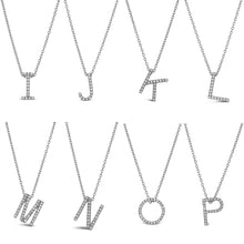 Load image into Gallery viewer, 14k Solid Gold Natural Diamond Initial Pendant W/ Chain | Diamond Letter Necklace | Diamond Alphabet Monogram Jewelry
