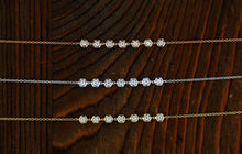 Load image into Gallery viewer, 14k Gold Genuine Diamond Bezel Dainty Delicate Stacking Layering Hand Chain Bracelet for Women in White Yellow or Rose Gold