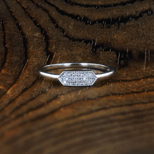 Load image into Gallery viewer, 14k Solid Gold and Genuine Natural Diamond Hexagon Shaped Ring w/ High Quality Stones in White, Yellow or Rose Gold for Women