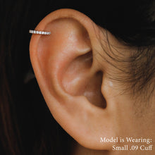 Load image into Gallery viewer, 14k or 18k Solid Gold Genuine Natural Diamond Heavyweight Round Hinged Ear Cuff (Half Pair) for Women in White Yellow and Rose Gold