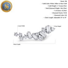 Load image into Gallery viewer, 14k or 18k Solid Gold Genuine Natural Baguette and Round Diamond Ear Climber