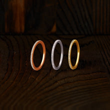 Load image into Gallery viewer, 14k Gold Genuine Diamond 1.25mm Half Eternity Simple Wedding Band or Stack Ring w/ High Quality Diamonds in White, Yellow or Rose Gold