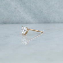Load image into Gallery viewer, 18k Gold Genuine Diamond (Half Pair) Heart Solitaire Stud Earring in White Yellow Rose Gold for Women and Girls