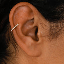 Load image into Gallery viewer, Single (Half Pair) 14k or 18k Gold & Genuine Diamond Hinged Heavyweight Non-Pierced Ear Cuff in White Yellow or Rose Gold for Women or Girls