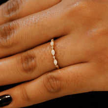 Load image into Gallery viewer, 14k Solid Gold Genuine Natural Diamond Wedding Band Stack Ring for Women White Yellow or Rose Gold