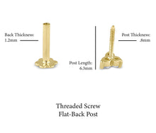 Load image into Gallery viewer, Single (Half Pair) 14k Solid Gold Genuine Diamond Lotus Flower Marquise Earring Stud Minimalist White Yellow Rose Gold