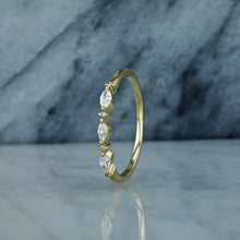 Load image into Gallery viewer, 14k Solid Gold Genuine Natural Diamond Wedding Band Stack Ring for Women White Yellow or Rose Gold