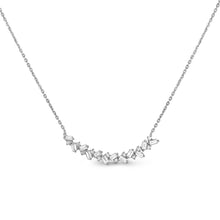 Load image into Gallery viewer, 14k Solid Gold Genuine Natural Diamond Baguette and Round Curved Bar Necklace for Women