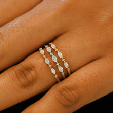 Load image into Gallery viewer, 14k Solid Gold Genuine Natural Diamond Wedding Band Stack Ring for Women White Yellow or Rose Gold