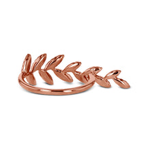 Load image into Gallery viewer, 14k Gold and Genuine Diamond Micro-Pave Leaf Petal Ring | Gold and Diamond Vine Ring for Women