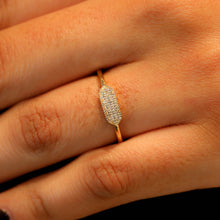 Load image into Gallery viewer, 14k Solid Gold and Genuine Natural Diamond Hexagon Shaped Ring w/ High Quality Stones in White, Yellow or Rose Gold for Women