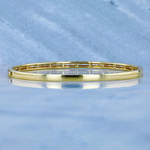 Load image into Gallery viewer, 14k Solid Gold Genuine Natural Diamond Baguette and Round Diamond Statement Bangle for Women White Yellow Rose Gold