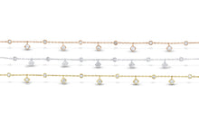 Load image into Gallery viewer, 18k Solid Gold Genuine Natural Diamond Bezel & Square Adjustable Bracelet in Rose White or Yellow Gold for Women