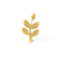 Load image into Gallery viewer, Single (Half Pair) 14k Gold Genuine Natural Diamond Leaves on Branch Earring Studs for Women in White, Yellow or Rose Gold
