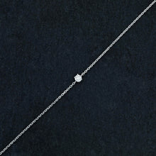 Load image into Gallery viewer, 18k Gold + Genuine Diamond Solitaire Stacking Layering Adjustable Dainty Minimalist Chain Bracelet for Women with Drawstring Pull-Chain