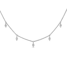 Load image into Gallery viewer, 14k Solid Gold Genuine Natural Diamond Marquise Drop Choker Necklace For Women Adjustable Drawstring Chain