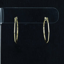 Load image into Gallery viewer, 14k Solid Gold Genuine Natural Diamond Baguette and Round Hoop Earring for Women 1 Inch Diameter