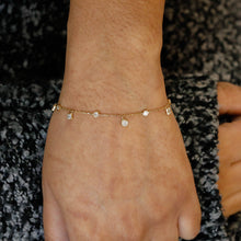 Load image into Gallery viewer, 18k Solid Gold Genuine Natural Diamond Bezel & Square Adjustable Bracelet in Rose White or Yellow Gold for Women