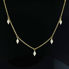 Load image into Gallery viewer, 14k Solid Gold Genuine Natural Diamond Marquise Drop Choker Necklace For Women Adjustable Drawstring Chain