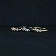 Load image into Gallery viewer, 14k Solid Gold Genuine Natural Diamond Cluster Stack Ring for Women or Girls White Yellow Rose Gold