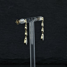 Load image into Gallery viewer, 14K Solid Gold Genuine Natural Diamond Hanging Cluster Pear Teardrop Shape Earrings for Women White, Yellow, Rose 1 Inch Length