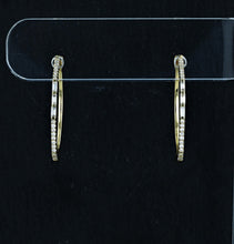 Load image into Gallery viewer, 14k Solid Gold Genuine Natural Diamond Baguette and Round Hoop Earring for Women 1 Inch Diameter