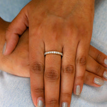 Load image into Gallery viewer, 14k Solid Gold Genuine Natural Diamond 2.5MM Width Eternity Band Ring