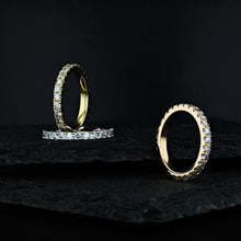 Load image into Gallery viewer, 14k Solid Gold Genuine Natural Diamond 2.5MM Width Eternity Band Ring