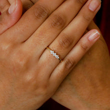 Load image into Gallery viewer, 14k Solid Gold Genuine Natural Diamond Cluster Stack Ring for Women or Girls White Yellow Rose Gold