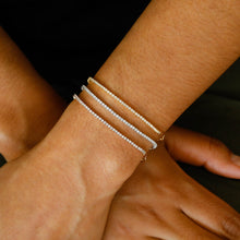 Load image into Gallery viewer, 18k Solid Gold Genuine Natural Diamond .50ct Paper Clip Thin Flexible Tennis Bracelet for Women