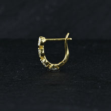 Load image into Gallery viewer, Single (Half Pair) 18k Solid Gold Genuine Natural Marquise Diamond Small Hinged Huggy Hoop Earrings