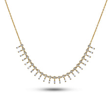 Load image into Gallery viewer, Solid 18k Gold Genuine Natural Diamond Baguette Drop Necklace for Women