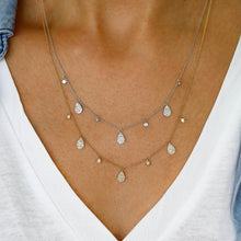 Load image into Gallery viewer, 14K Gold Genuine Diamond Teardrop Dangle Necklace