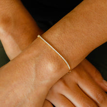 Load image into Gallery viewer, 18k Solid Gold Genuine Natural Diamond .50ct Paper Clip Thin Flexible Tennis Bracelet for Women