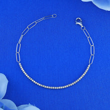 Load image into Gallery viewer, 18k Solid Gold Genuine Natural Diamond .50ct Paper Clip Thin Flexible Tennis Bracelet for Women