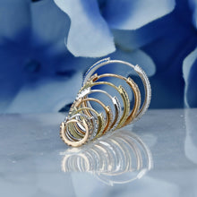 Load image into Gallery viewer, Single (Half Pair) 14k Solid Gold Genuine Diamond Front/Back Hoop Earring  for Women in White Yellow and Rose Gold