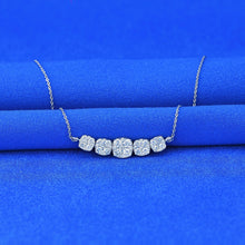 Load image into Gallery viewer, 14k Solid Gold Genuine Natural Diamond Cluster Cushion Cut Illusion Necklace for Women