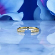 Load image into Gallery viewer, 14k Solid Gold Genuine Natural Diamond Open Pave Stack Ring