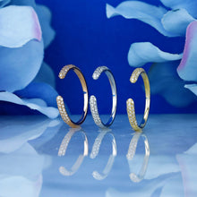 Load image into Gallery viewer, 14k Solid Gold Genuine Natural Diamond Open Pave Stack Ring