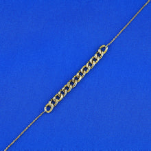 Load image into Gallery viewer, 18k Solid Gold Genuine Natural Diamond Cuban Curb Link Bracelet for Women Adjustable Drawstring for Layering