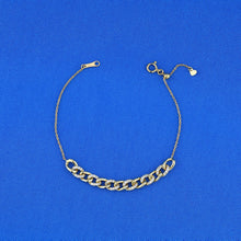 Load image into Gallery viewer, 18k Solid Gold Genuine Natural Diamond Cuban Curb Link Bracelet for Women Adjustable Drawstring for Layering
