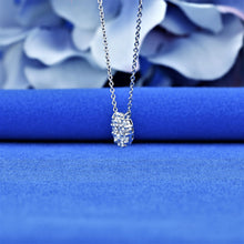 Load image into Gallery viewer, 18k Solid White Gold Genuine Natural Diamond Cluster Solitaire Necklace