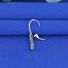 Load image into Gallery viewer, 14k Solid Gold Genuine Natural Diamond Flower Shaped Cluster Hanging Hoop Earrings for Women VS Quality 1.25" Length Drop