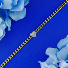 Load image into Gallery viewer, 18k Solid Gold Genuine Natural Diamond Heavyweight Cuban Link Chain Baguette Heart Oval Square Bracelet for Women White Yellow Rose