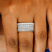 Load image into Gallery viewer, 14k Solid Gold Genuine Diamond FULL Eternity Band Wedding Band Stack Ring For Women All Widths Best Prices Anywhere!